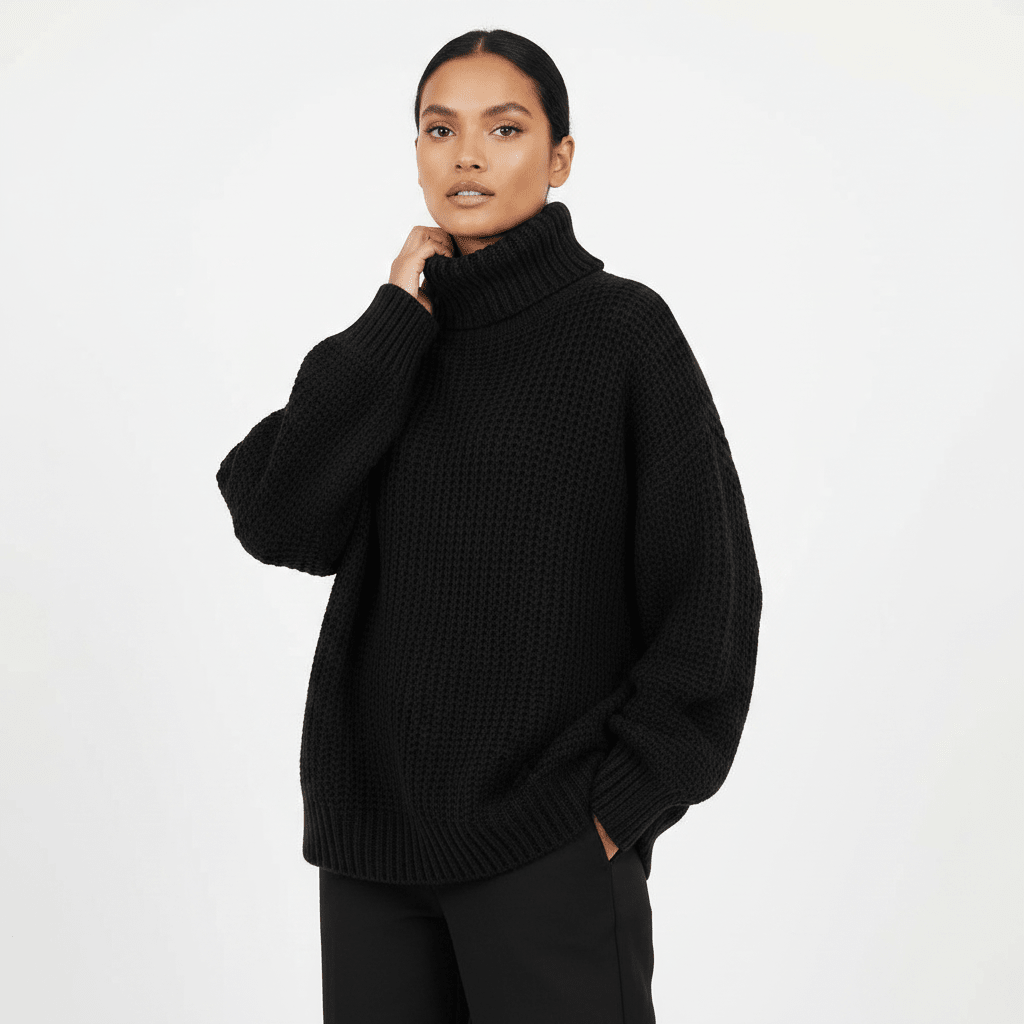 Pull en maille oversize avec col montant pour femme