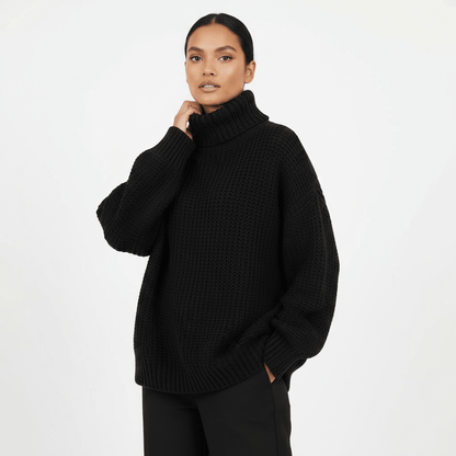 Pull en maille oversize avec col montant pour femme