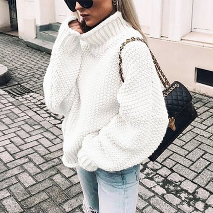 Pull en maille oversize avec col montant pour femme