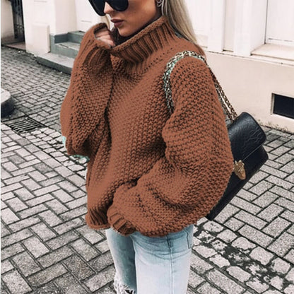 Pull en maille oversize avec col montant pour femme