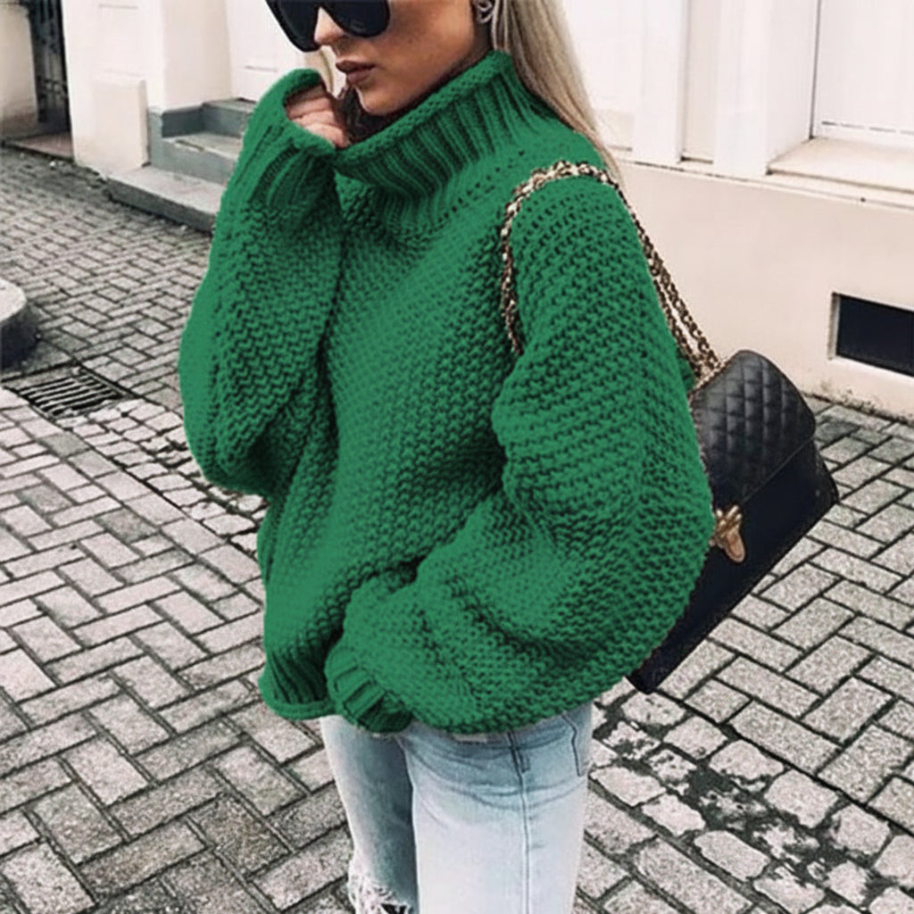 Pull en maille oversize avec col montant pour femme