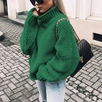 Pull en maille oversize avec col montant pour femme