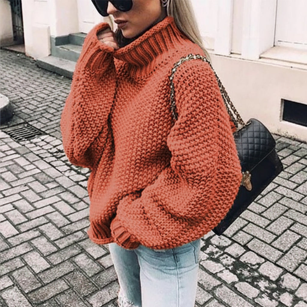 Pull en maille oversize avec col montant pour femme