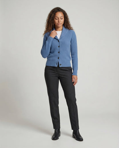 Cardigan femme à col lapel avec fermeture boutons