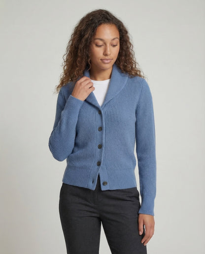 Cardigan femme à col lapel avec fermeture boutons
