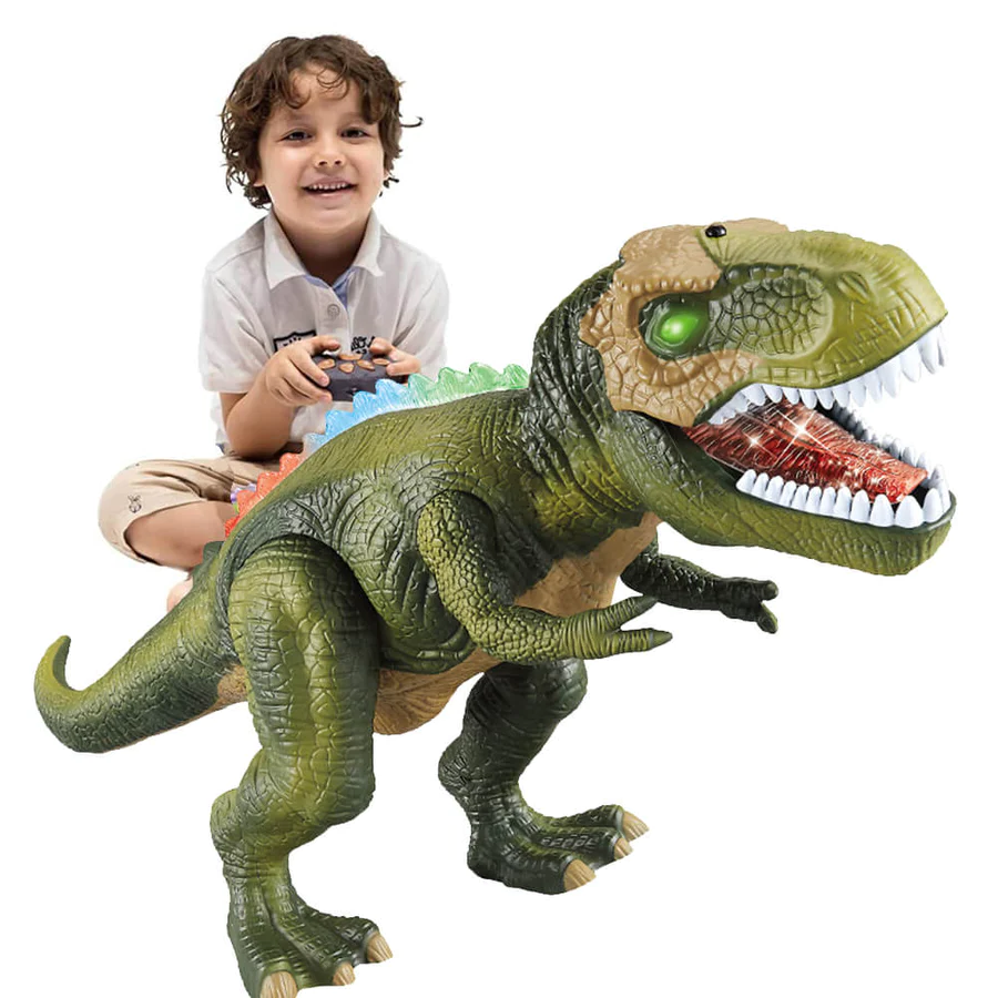 T-Rex télécommandé pour enfant, coloris vert, vue de face