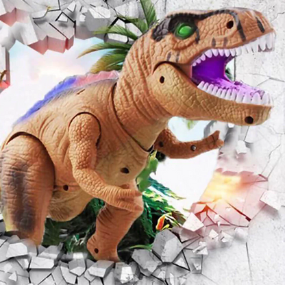 T-Rex télécommandé, vue de profil montrant les détails de la tête lumineuse