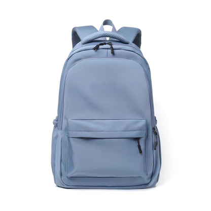 Sac à dos scolaire en polyester, vue de face, coloris bleu