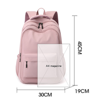 Sac à dos scolaire en polyester, vue d'ensemble des compartiments
