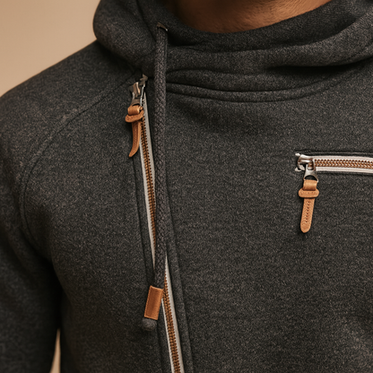 Veste à Capuche Zippée Homme Dirk - Coupe Urbaine et Poches Pratiques