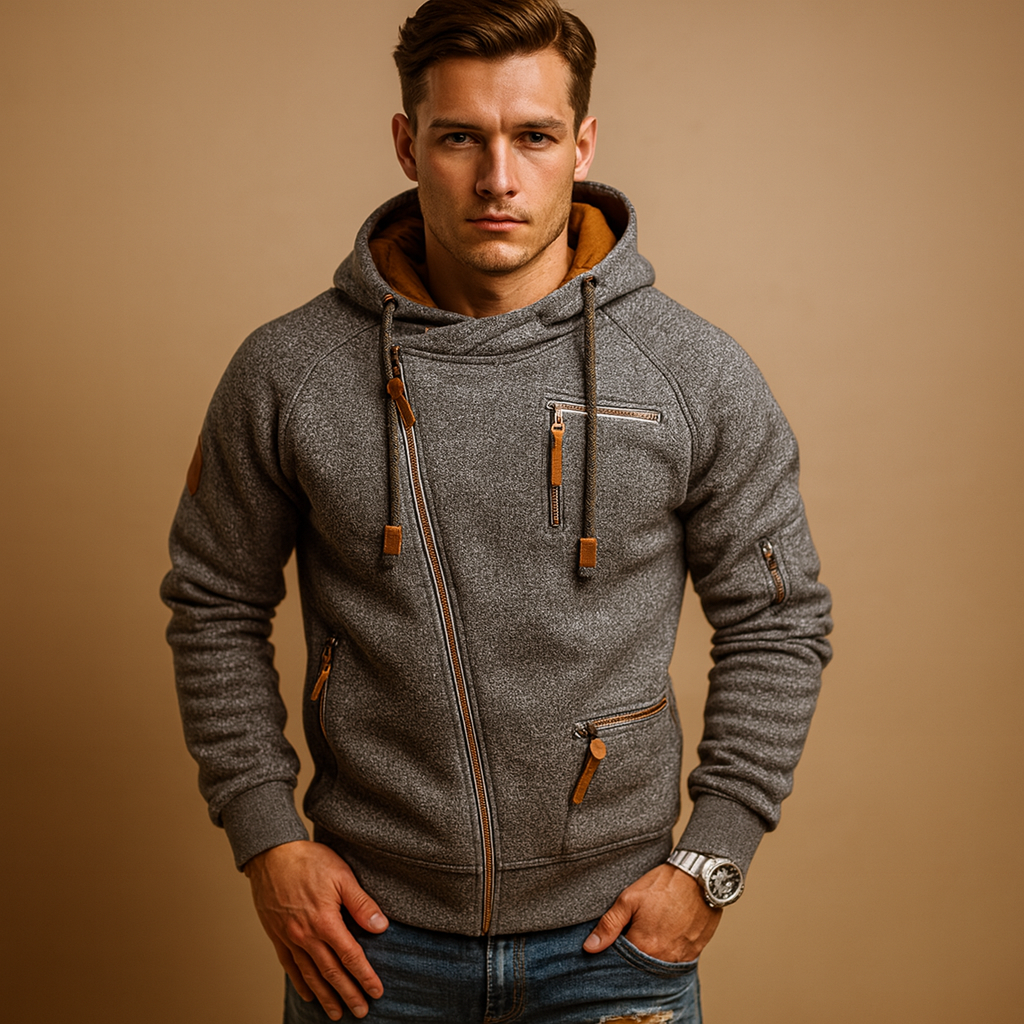 Veste à Capuche Zippée Homme Dirk - Coupe Urbaine et Poches Pratiques