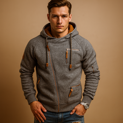 Veste à Capuche Zippée Homme Dirk - Coupe Urbaine et Poches Pratiques