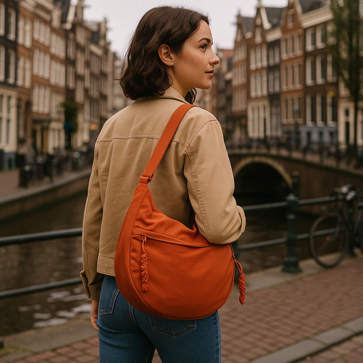 Sac à épaule en nylon avec sangle ajustable
