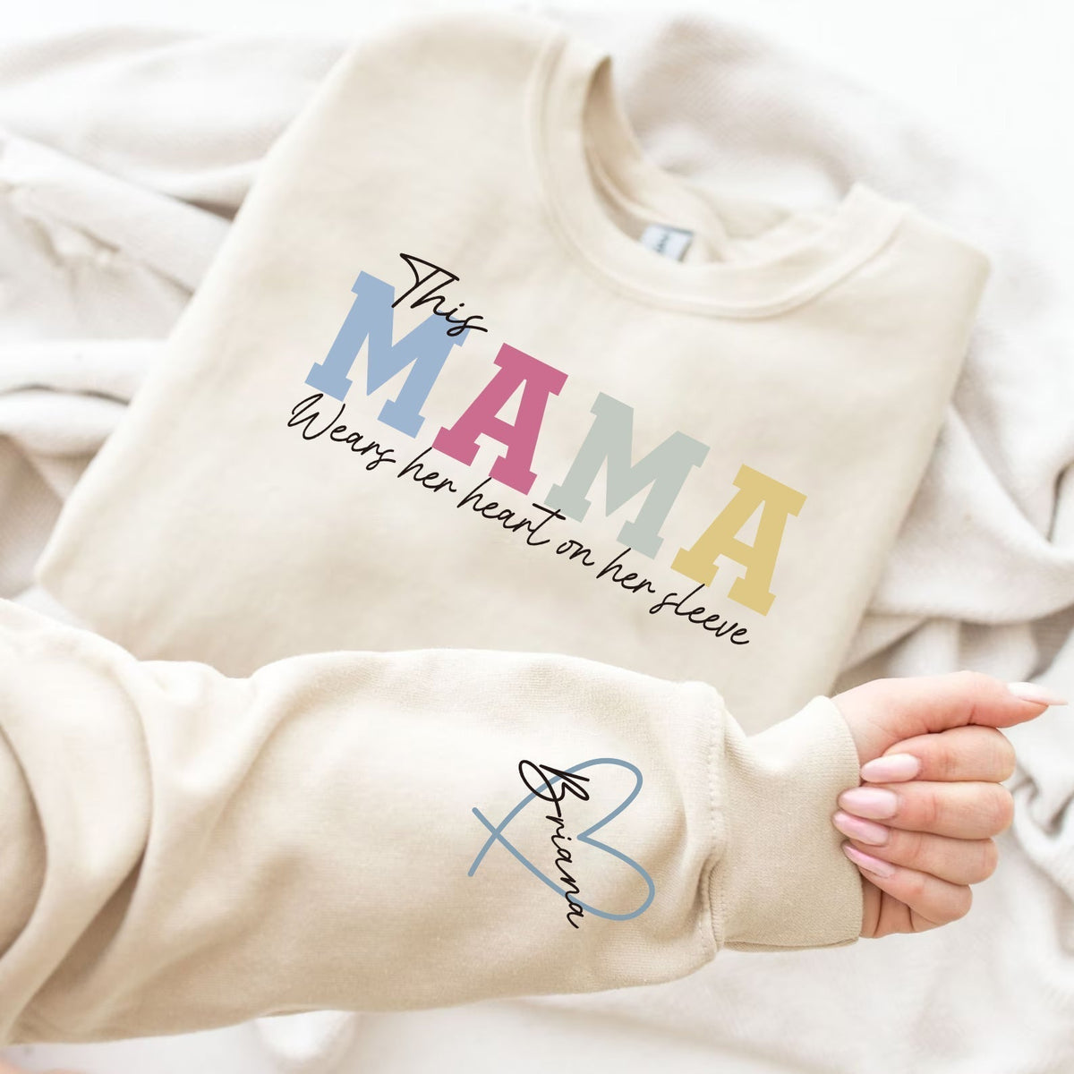 Pull Personnalisé avec Broderie Prénoms sur la Manche