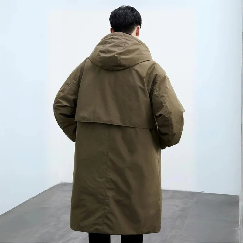 Doudoune Longue Matelassée à Capuche Homme - Protection Déperlante