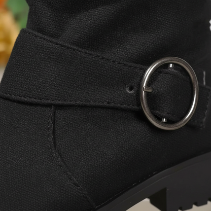 Bottes genou hautes pour femmes avec détail de boucle