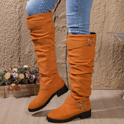 Bottes genou hautes pour femmes avec détail de boucle