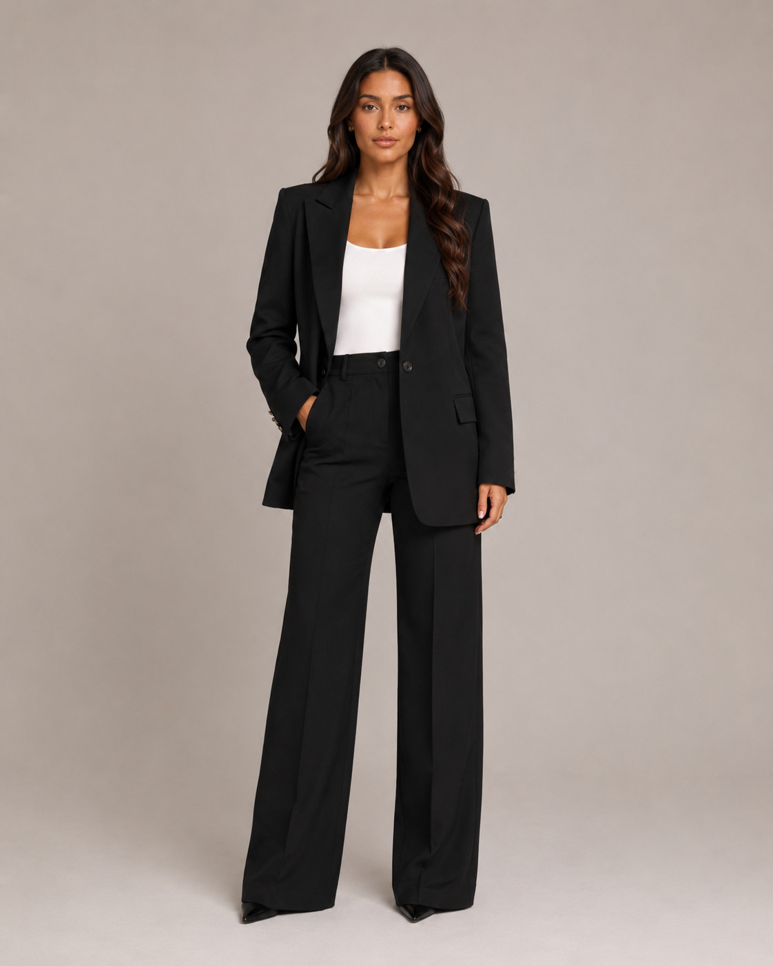 Ensemble Tailleur Blazer Cintré et Pantalon Droit Nadine