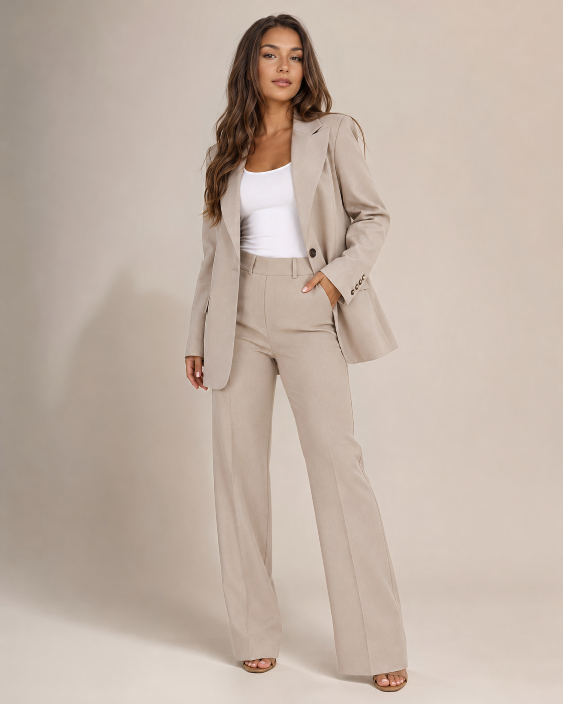 Ensemble Tailleur Blazer Cintré et Pantalon Droit Nadine