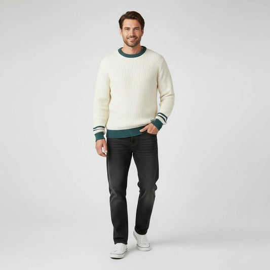 Pull homme oversize en maille respirante, vue de face