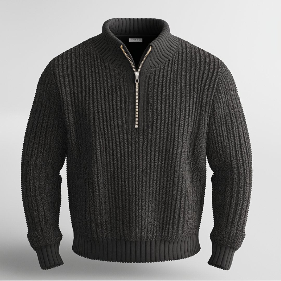 Pull zippé homme, vue de face