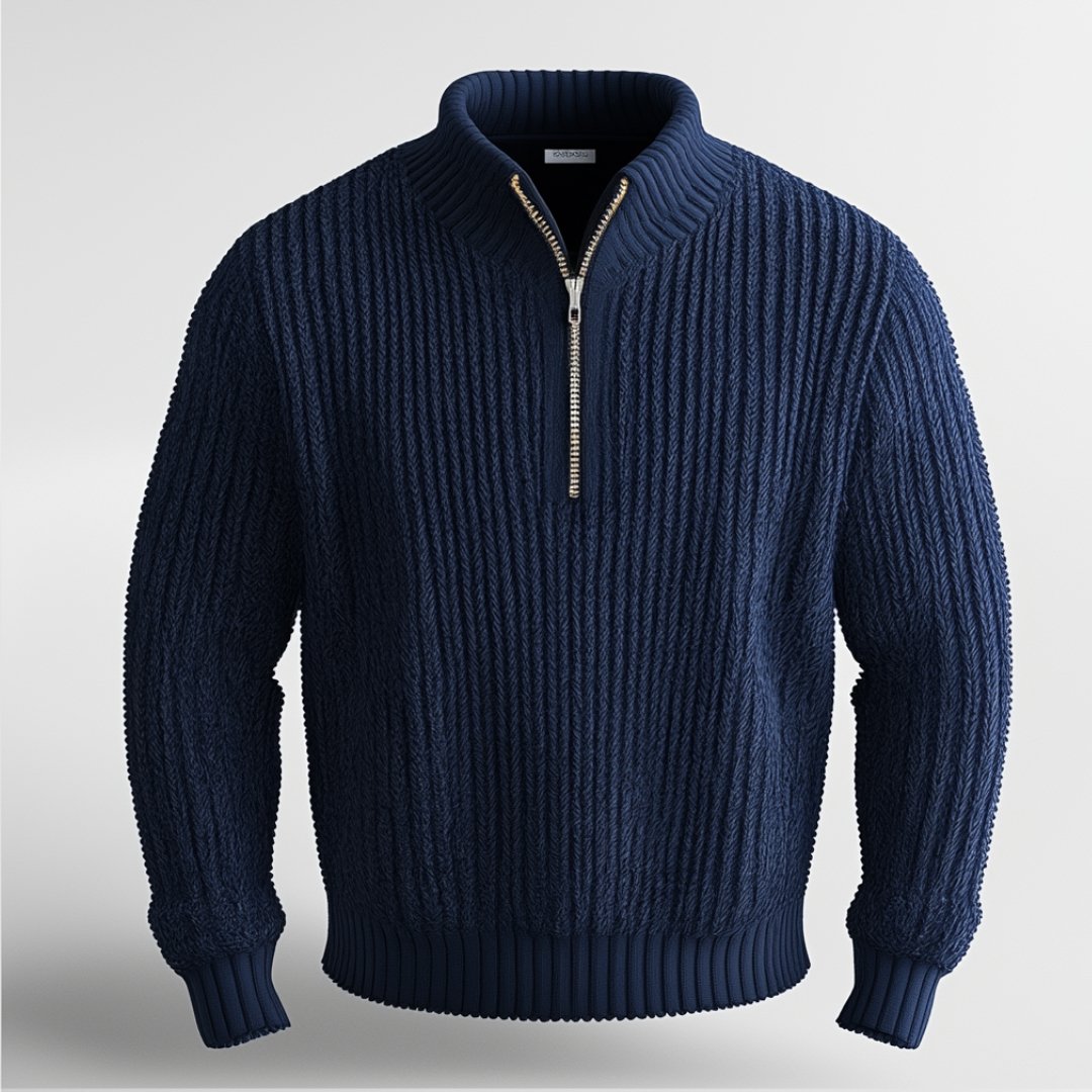 Pull zippé homme, vue de dos