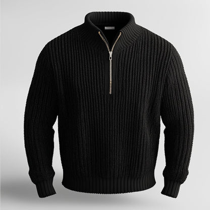 Gros plan sur la fermeture éclair du pull homme