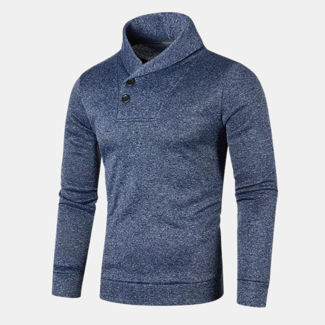 Pull homme en coton coupe ajustée, vue de profil