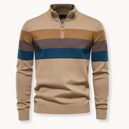 Dos du pull homme à coupe ajustée et motif color-block