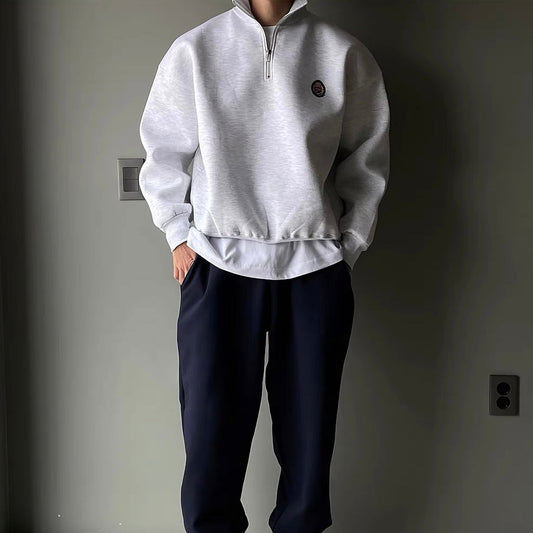 Pull demi-zip en coton pour homme, vue de face