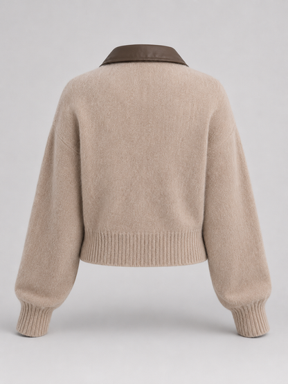 gilet en maille à zip pour femme, détail du zip