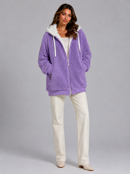 Veste matelassée pour femme à capuchon sherpa