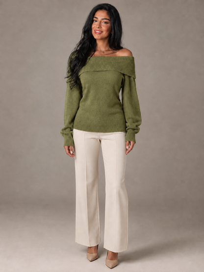 pull-over femme épaule dévoilée, vue de dos