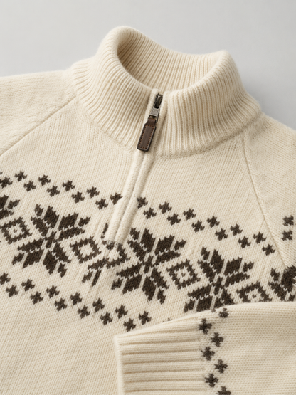 cardigan zip pour femme, détail du yoke imprimé