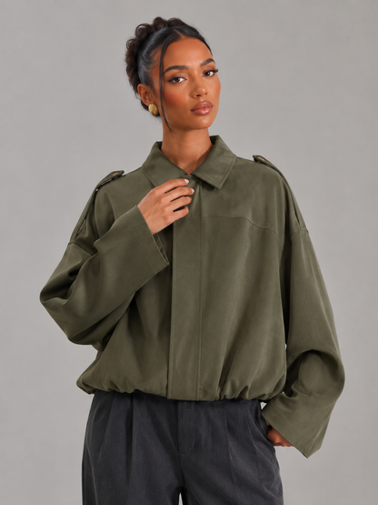 Veste utilitaire décontractée pour femme, coloris Brun
