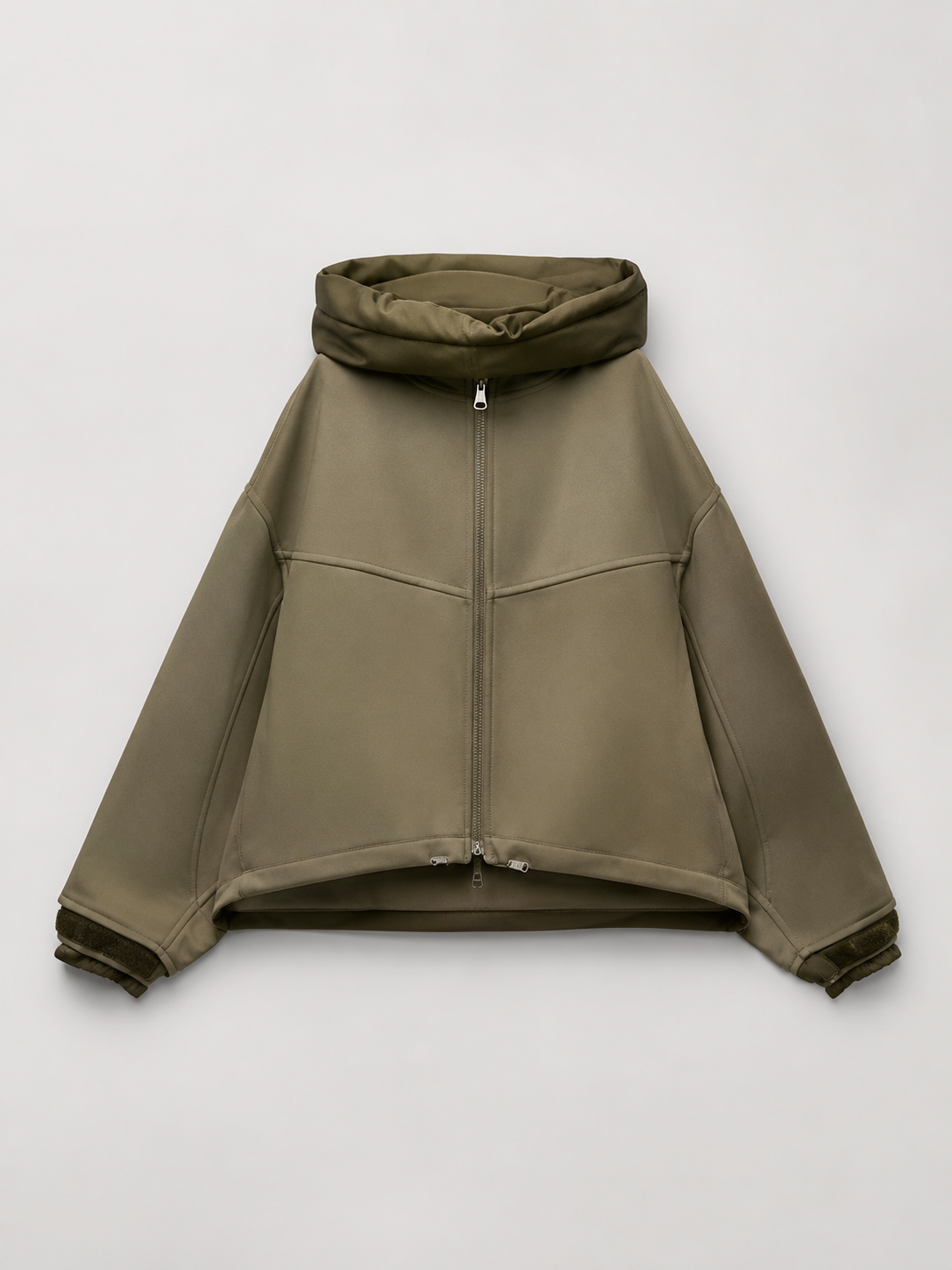 Veste verte matelassée pour femme, vue de côté