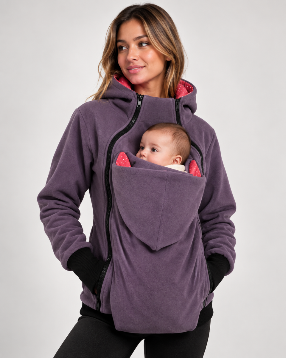 porte-bébé hoodie avec pochette intégrée, vue de dos