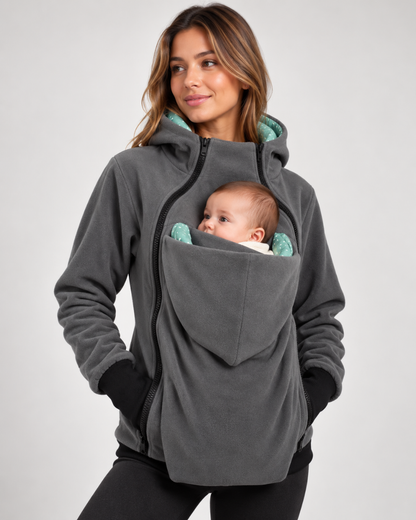 porte-bébé hoodie avec pochette intégrée, détail de la pochette