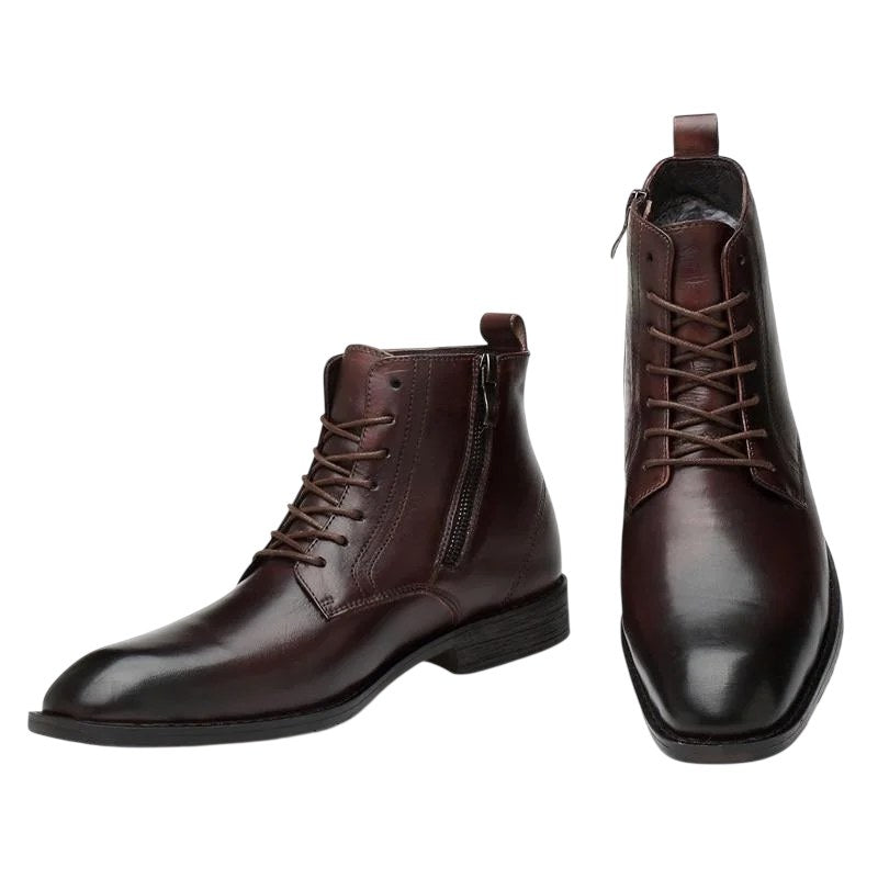 bottines en cuir pour hommes, vue de derrière