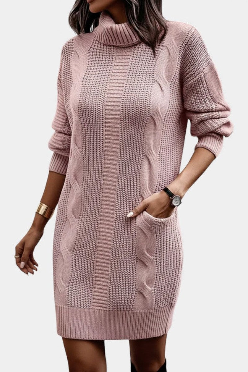 robe de femme à col roulé, vue arrière