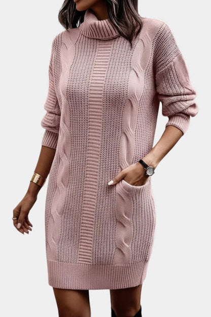 robe de femme à col roulé, vue arrière