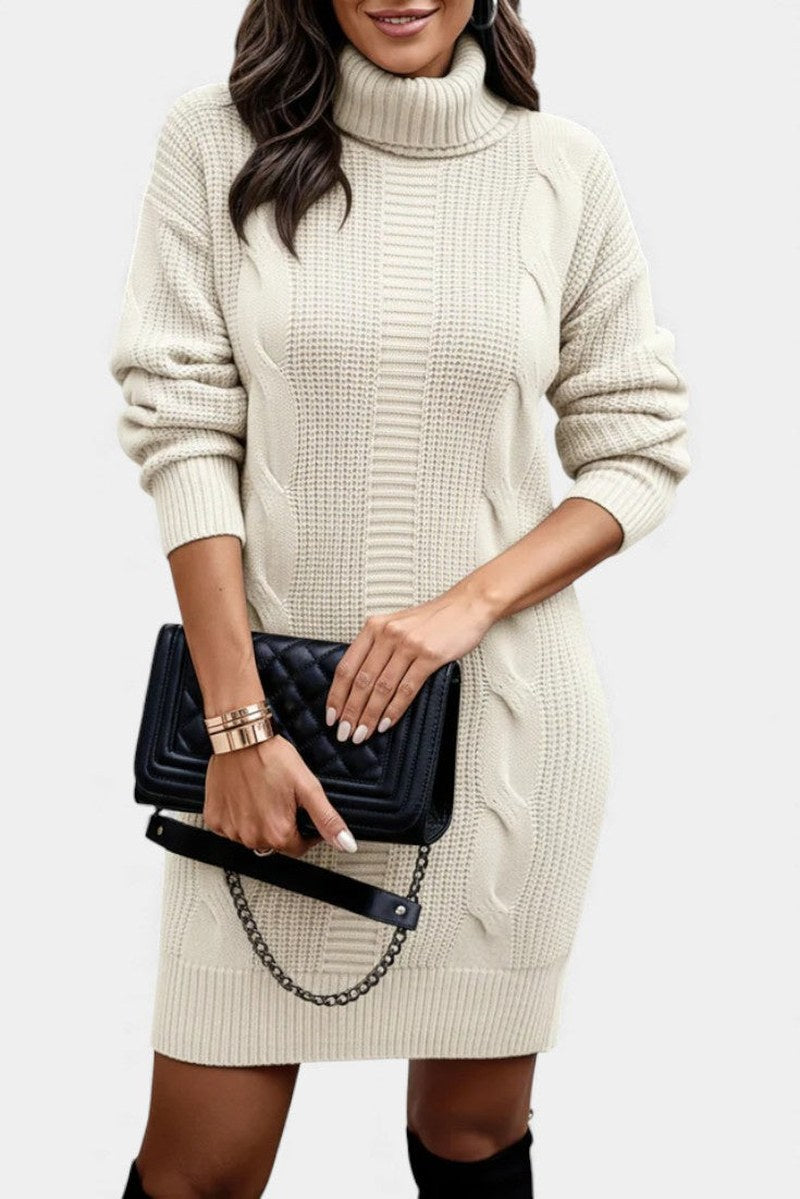 robe de femme à col roulé, modèle portant la robe