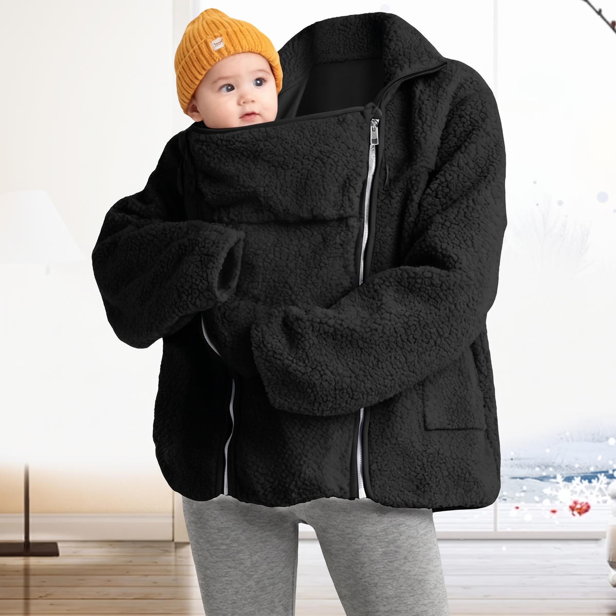 Veste de grossesse et de portage de bébé en fleece