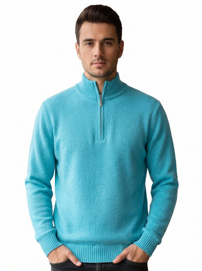 pull homme décontracté élégant, détail de la fermeture éclair