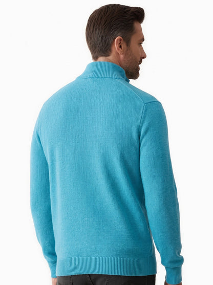 pull homme décontracté élégant, détail des finitions côtelées