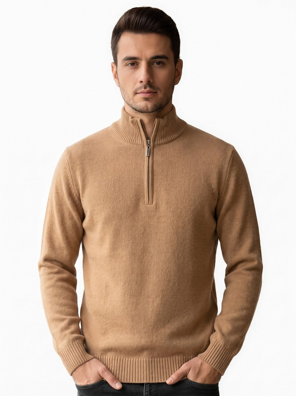 pull homme décontracté élégant, coloris gris