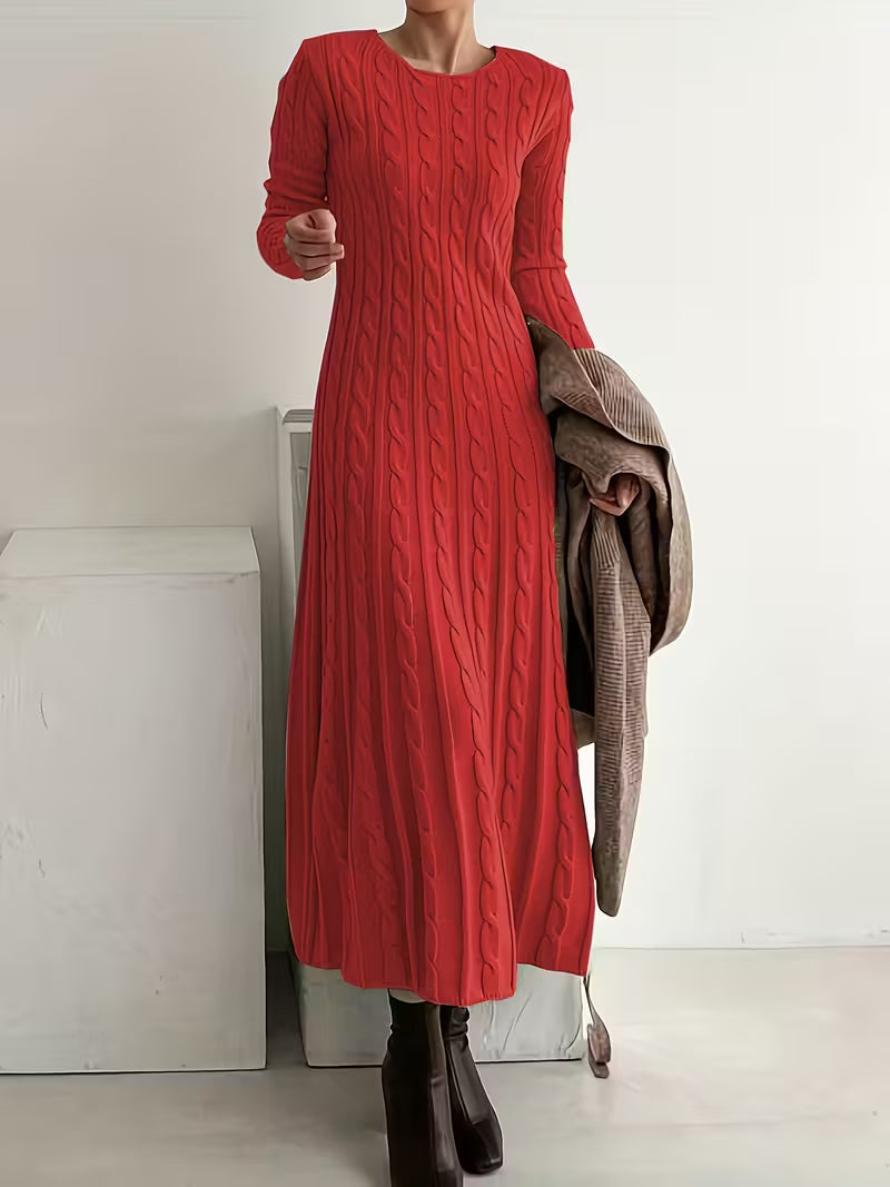 robe tricotée, détail du tissu