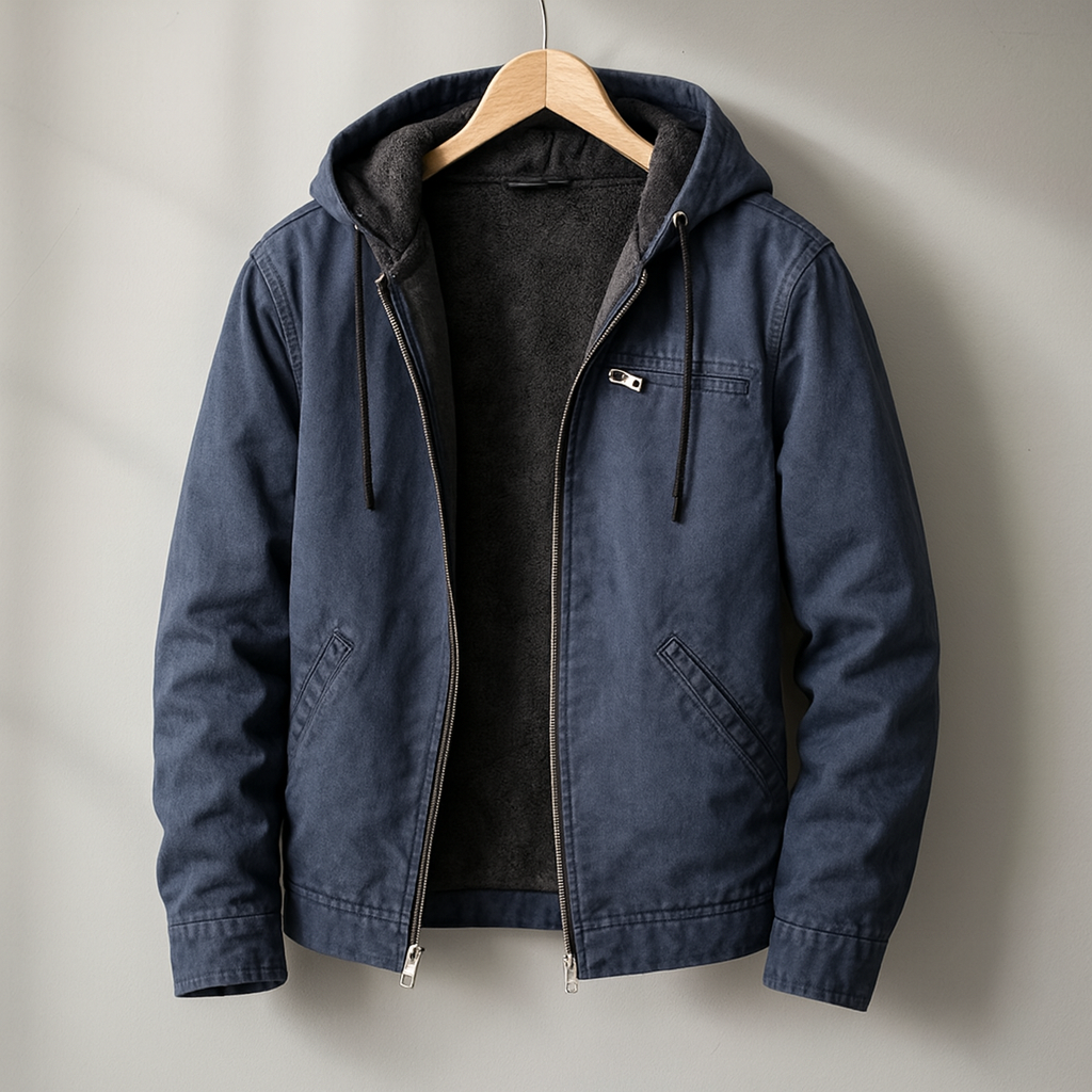 Veste en coton, détail de la doublure en sherpa