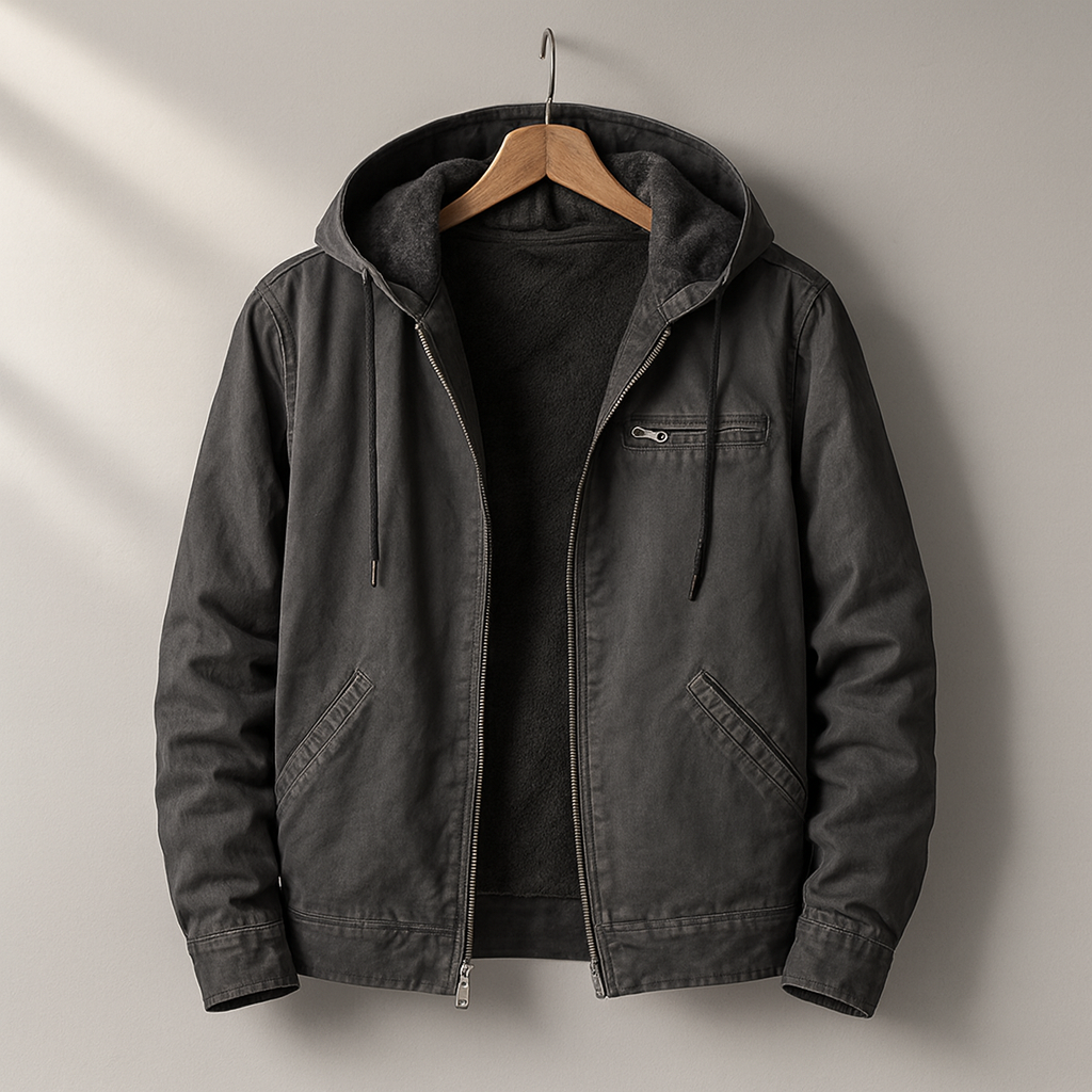 Veste en coton, détail de la coque en coton-canvas