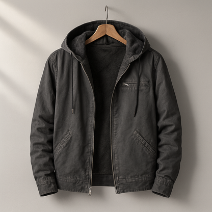 Veste en coton, détail de la coque en coton-canvas